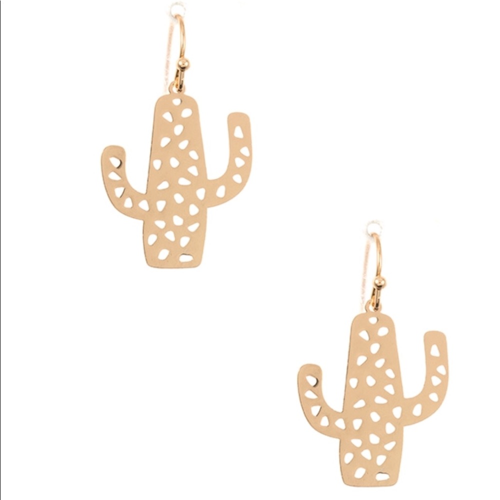 NEW! • Gold Cactus Earrings • 🌵